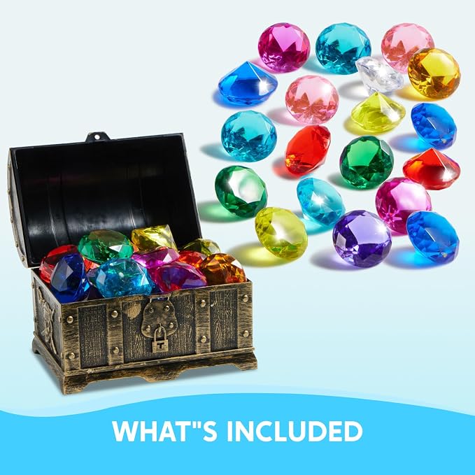 Sloosh Diving Gems Pool Toys, 16 Big Colorful Diamond - Image 2
