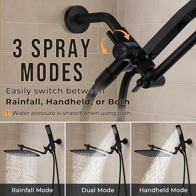 G-Promise All Metal 16 Inch Dual Square Shower Head - Image 3