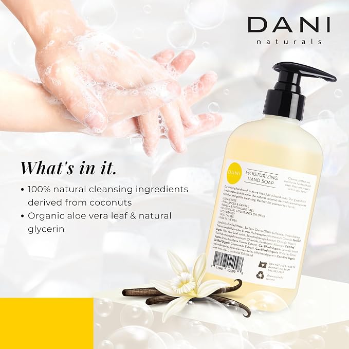 DANI Naturals Moisturizing Hand Soap – Sandalwood Vanilla Scent, Sulfate-Free & - Image 4