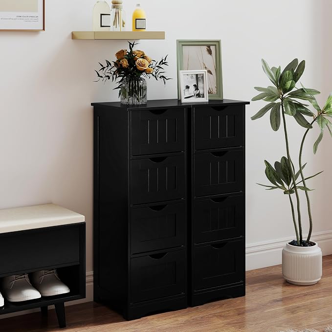 Tangkula Bathroom Floor Cabinet, Freestanding Narrow Side Storage Organizer - Image 6