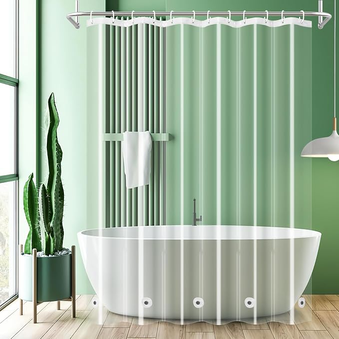 UFRIDAY Clear Extra Long Shower Curtain Liner 72 x 84 inches, Heavy Duty by UFRIDAY