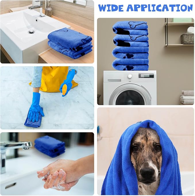 Chumia 4 Pcs Dog Towels for Drying Dog Puppy Bulk Microfiber Absorbent Paw - Image 5
