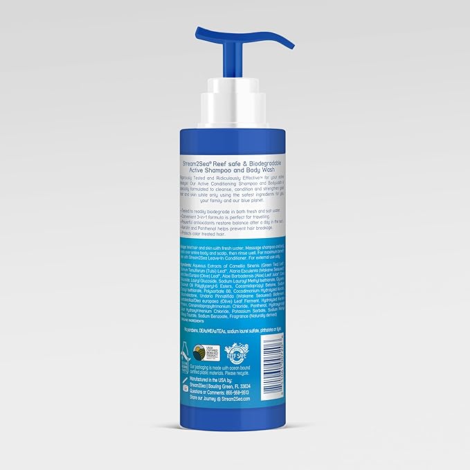 STREAM 2 SEA 3 in 1 Shampoo Body Wash and Conditioner, Reef Safe, All Natural - Image 2