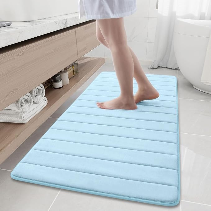 Buganda Memory Foam Bath Mat, Ultra Soft and Non-Slip Bathroom Rugs, Water by Buganda