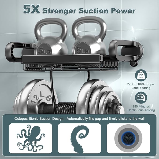 JOTPE Shower Caddy Suction Cup, Expandable Suction Shower Shelf - Image 3