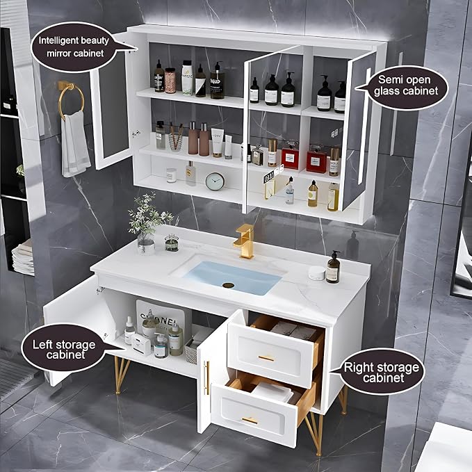 Modern 62" Bathroom Vanity - Image 4