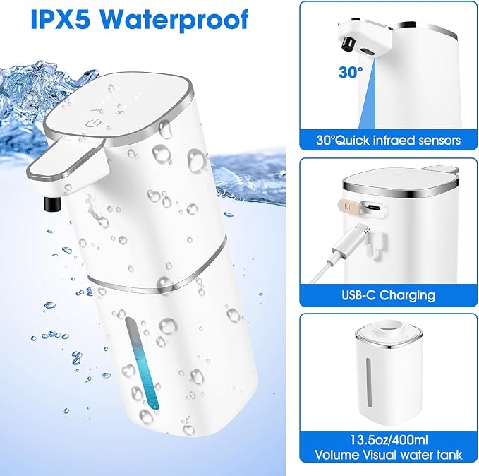 Automatic Foaming Soap Dispenser, Touchless Soap Dispenser, 13.5oz/400ml - Image 4