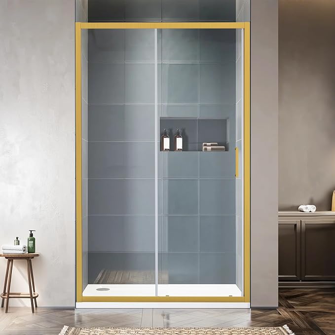 Bathroom Shower Glass Door 57.4"-59" W×76" H, Single Sliding Shower Door by SHOWERBATHTUBDOORSDEVELOPER