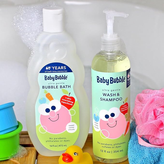 Mr. Bubble Baby Bubble Ultra Gentle Body Wash & Shampoo, Sweet Violet Clouds - Image 4