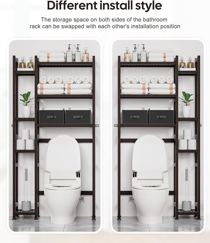 Homde Over The Toilet Storage, Bamboo Bathroom Organizer - Image 6