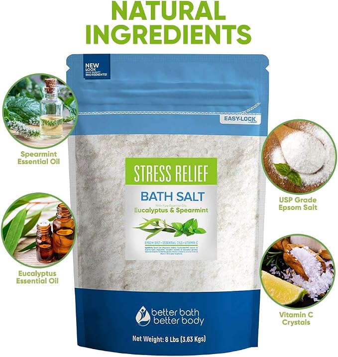 Stress Relief Bath Salt 128 Ounces Epsom Salt - Image 4