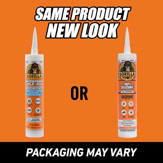 Gorilla Waterproof Caulk & Seal Silicone Sealant, 10oz Cartridge - Image 10