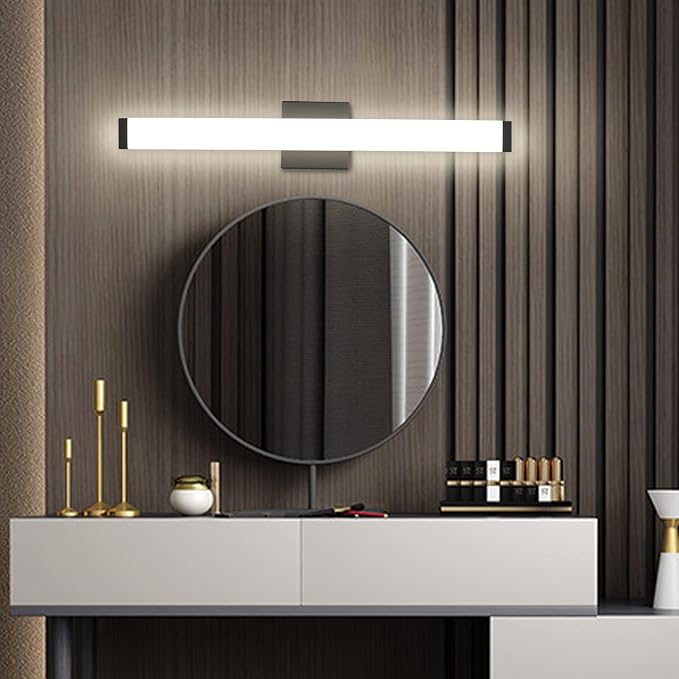 Bathroom Vanity Light Brushed Nickel Square LED 24 inch 14W 4000K Natural White by Enjoyyourhealthylife
