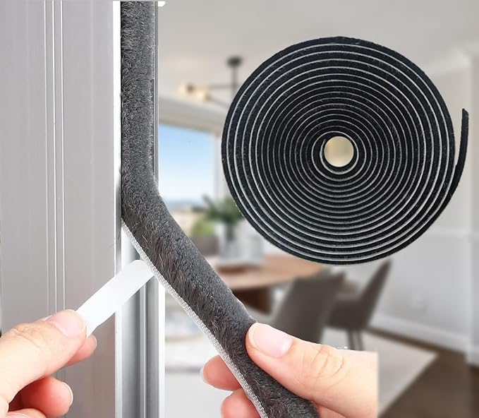 Door Brush Weather Stripping for Sliding Windows Exterior Doors Frame Side by NNICEHTS
