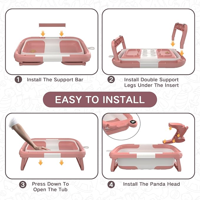 Collapsible Baby Bathtub for Newborn to Toddler, Portable Baby Bath Tub for - Image 7
