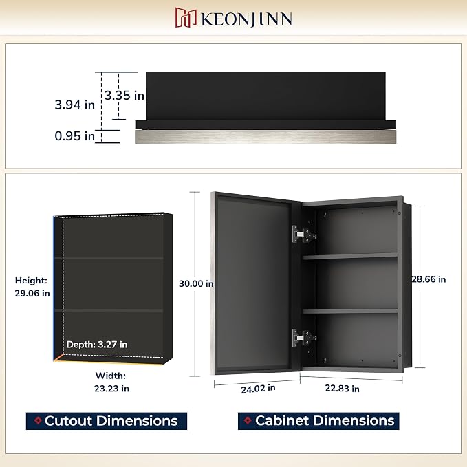 Keonjinn 24" x 30" Medicine Cabinets - Image 2