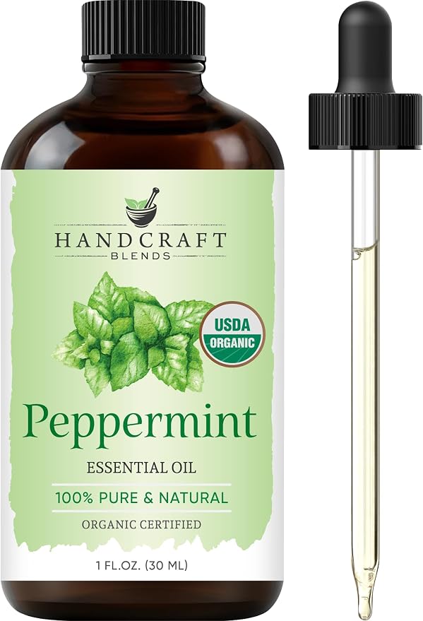 Handcraft Blends Organic Peppermint Essential Oil – 1 Fl Oz – 100% Pure and by HandcraftBlends