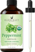 Handcraft Blends Organic Peppermint Essential Oil – 1 Fl Oz – 100% Pure and by HandcraftBlends