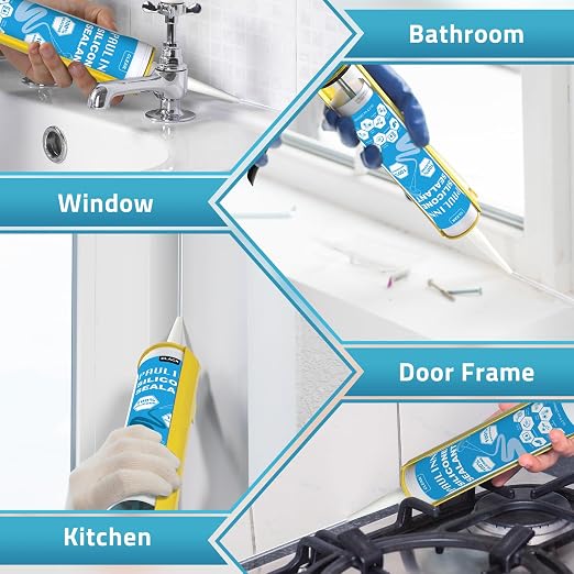 PAULINN Silicone Sealant, 100% Silicone Caulk Clear Waterproof - Image 6