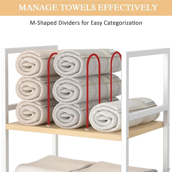 5-Tier Bathroom Storage Shelf, Mobile Metal Free Standing Shelving Unit - Image 4