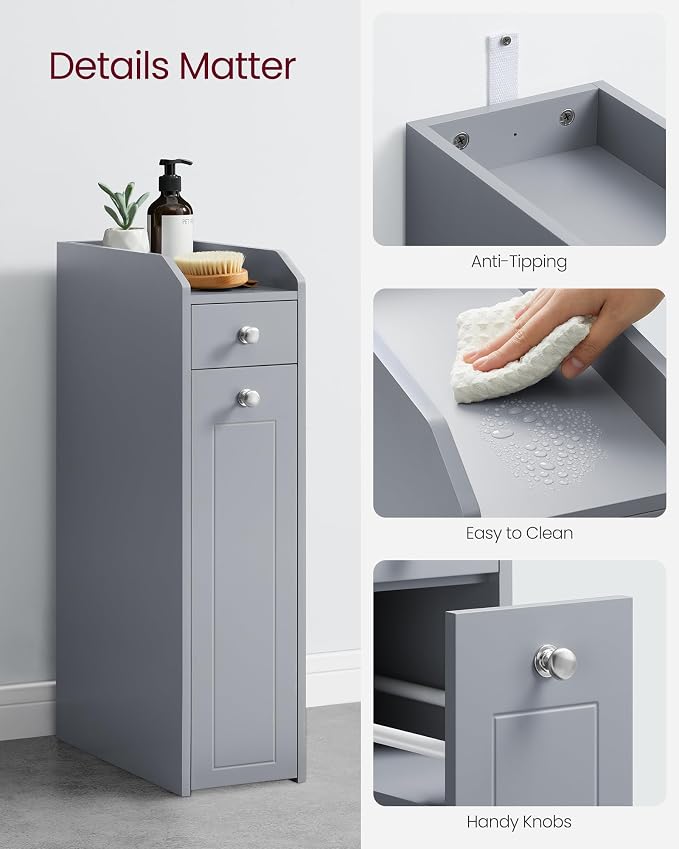 VASAGLE Slim Storage Cabinet, Narrow Storage Organizer - Image 7