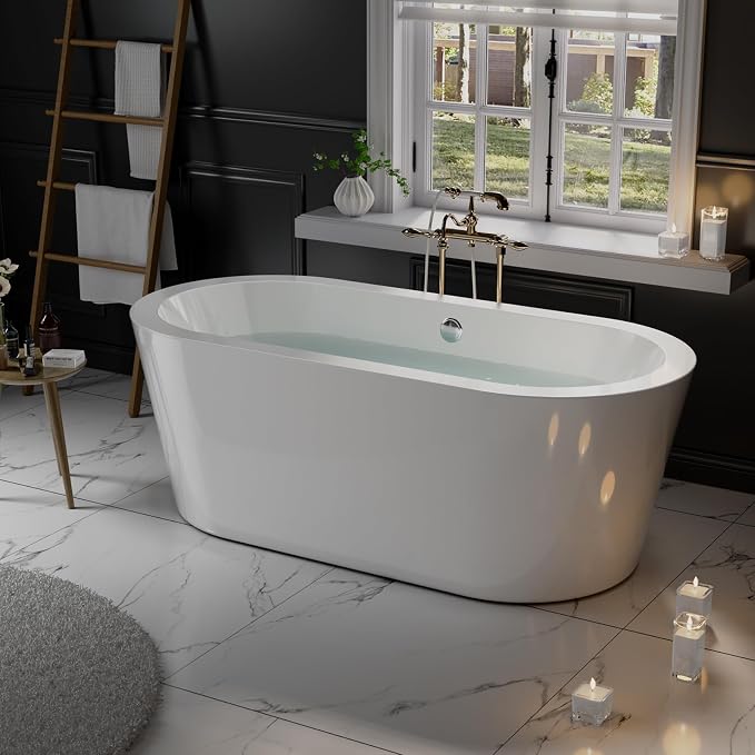 Empava 59"Freestanding Bathtub, Luxury Acrylic Soaking Tub - Image 4