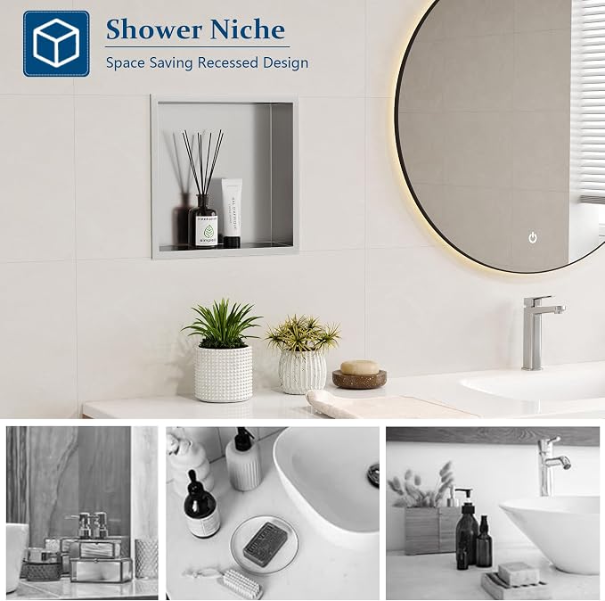 Neodrain Recessed Shower Niche, Bathroom Storage Cabinet Inner Size 12" X 12" - Image 4