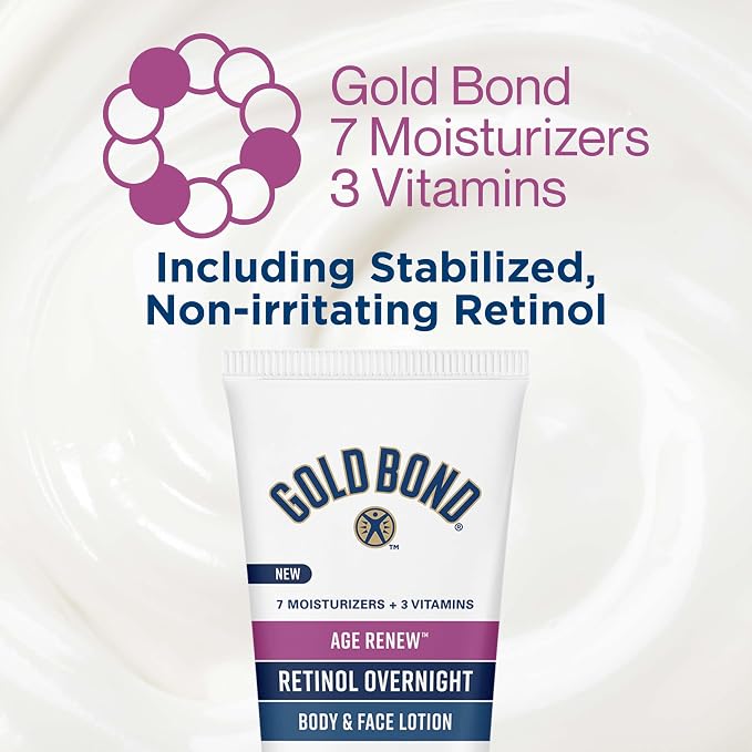 Gold Bond Age Renew Retinol Overnight Body & Face Lotion, - Image 3