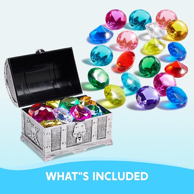 Sloosh Diving Gems Pool Toys, 16 Big Colorful Diamond - Image 2