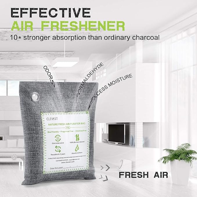 CLEVAST Bamboo Charcoal Air Purifying Bags, Removes Odors and Moisture - Image 3