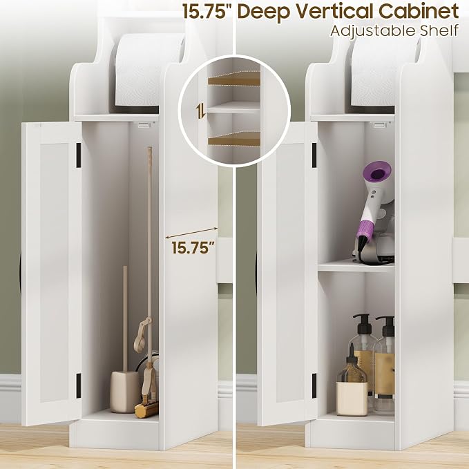 Over The Toilet Storage Cabinet, Bathroom Over Toilet Storage Organizer - Image 6