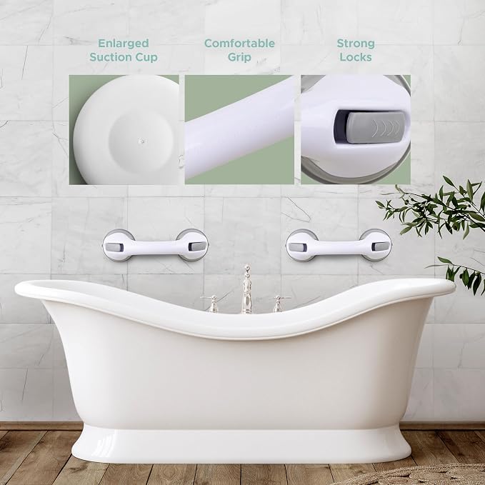 Grab Bars for Bathtubs and Showers, Heavy Duty Shower Handle 2 Pack 12 Inch for - Image 5