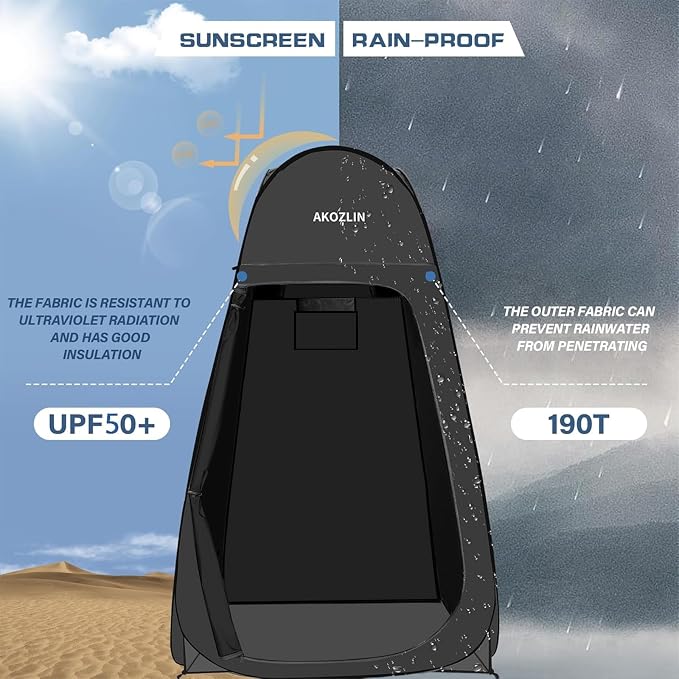 AKOZLIN Portable Pop Up Shower Tent Instant Privacy Dressing Changing Tent - Image 3