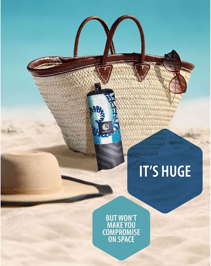 VENTURE 4TH Microfiber Beach Towel: Quick-Dry, Sandproof and Lightweight - Image 4