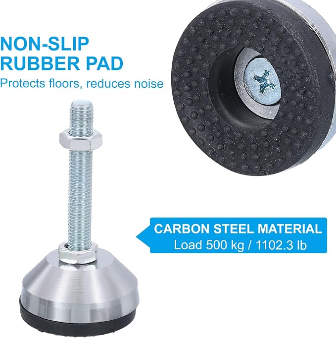 PATIKIL Furniture Leveling Feet 2.4" Dia Base M12 Thread - Image 3