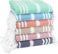 6 Pack Cotton Turkish Beach Towel Lightweight Thin Travel Vacation Essentials by Unknown