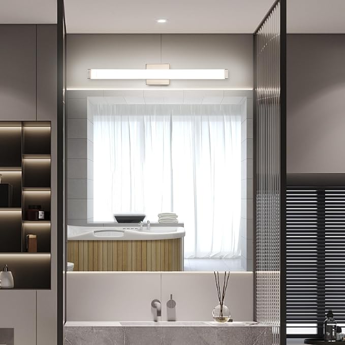 Bathroom Vanity Light Brushed Nickel Square LED 24 inch 14W 4000K Natural White - Image 6