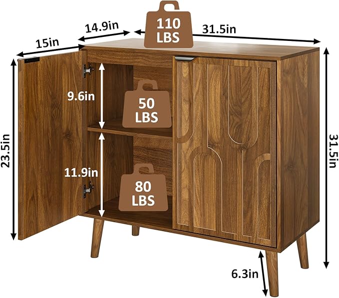 Sideboard Buffet Cabinet with Storage, Farmhouse Shoe Storage Cabinet Entryway - Image 2