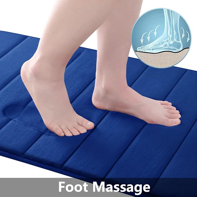 Buganda Memory Foam Bath Mat, Ultra Soft and Non-Slip Bathroom Rugs, Water - Image 3