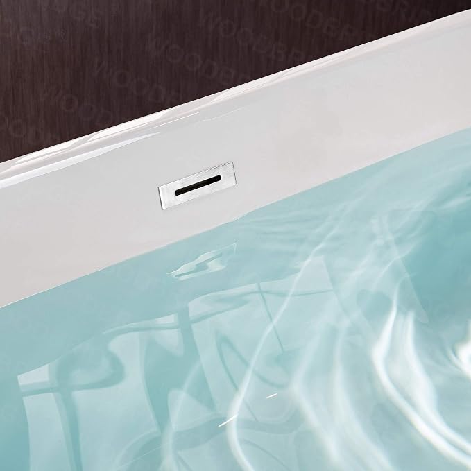 WOODBRIDGE Acrylic Freestanding Bathtub Contemporary Soaking Tub Overflow and - Image 7