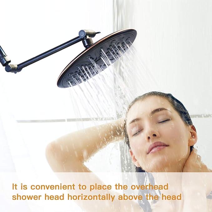 11 Inch Shower Head Extension Arm Oil Rubbed Bronze.Solid Brass Adjustable - Image 6