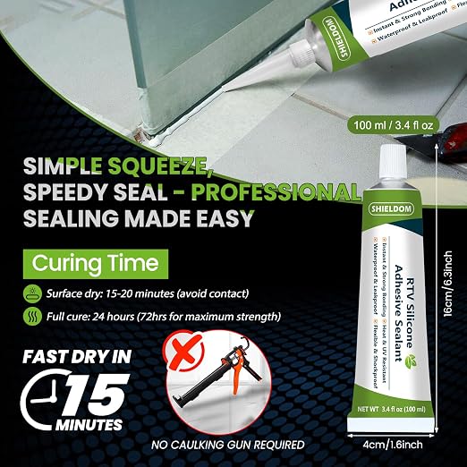 RTV Silicone Sealant Waterproof Seal & Caulk All-Purpose Adhesive Stronger - Image 4