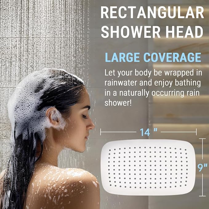 G-Promise All Metal 14 Inch Dual Square Shower Head - Image 4