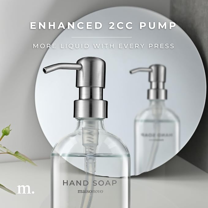 MaisoNovo Soap Dispenser 1-Piece Set | 16.9oz Clear Bottles - Image 5