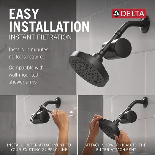 Delta Faucet 5-Setting Shower Head Matte Black - Image 4