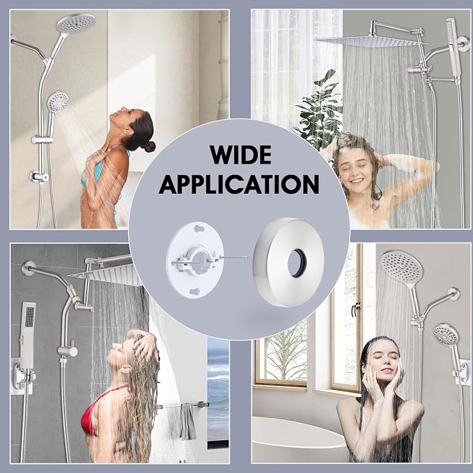 10 Inch Shower Arm with Flange and Stabilizer Bracket, Wall Mounted Shower Pipe - Image 6