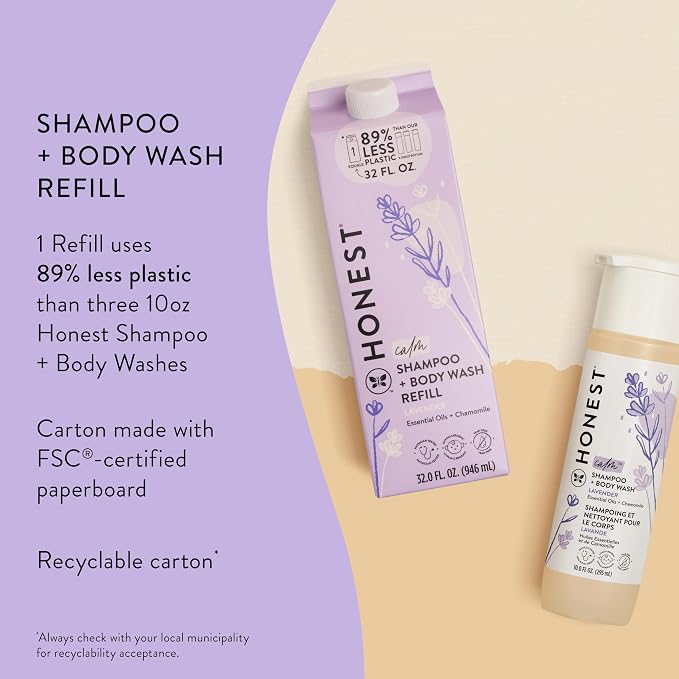 The Honest Company 2-in-1 Cleansing Shampoo Body Wash Refill Carton Gentle - Image 3