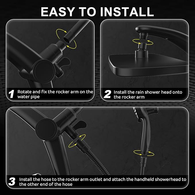 Rain Shower Head with Handheld High Pressure rainfall Shower Heads with - Image 8