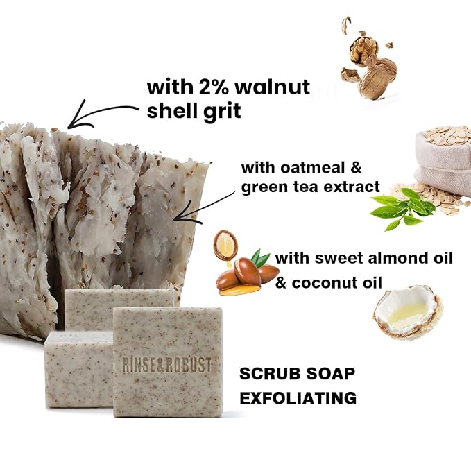 Rinse & Robust Mens Bar Soap Bath Bar Soap 3Pack Handmade Natural Soap Bar Set - Image 3