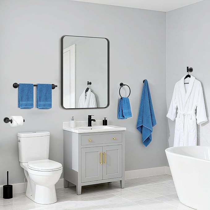 Matte Black Bathroom Accessories, Bathroom Hardware Set, SUS304 Stainless Steel - Image 7